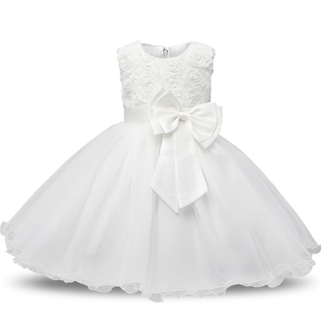 Floral Princess Dress with Bow for Girls 2Y-12Y