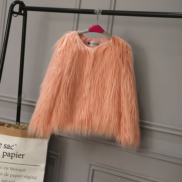 FAUX FUR JACKET FOR GIRLS 2Y-10Y