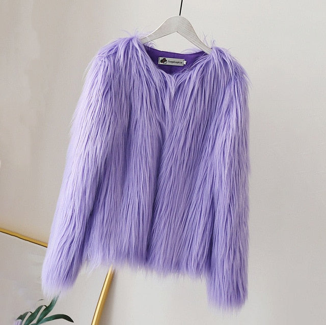 FAUX FUR JACKET FOR GIRLS 2Y-10Y