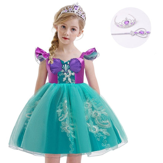 3pcs Mermaid Princess Dress for Girls 2Y-10Y