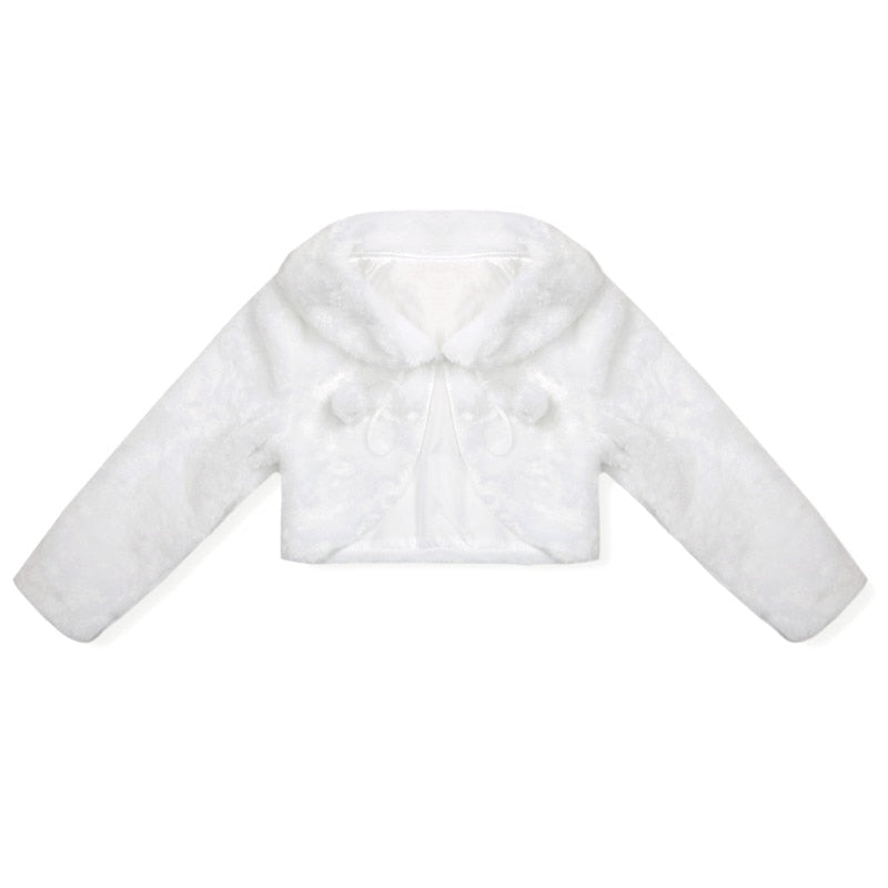 Faux Fur Cropped Jacket for Girls 2Y-12Y