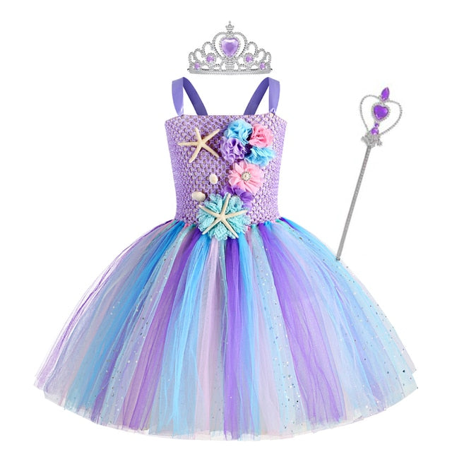 Mermaid Tutu Dress Set for Girls 18M - 12Y