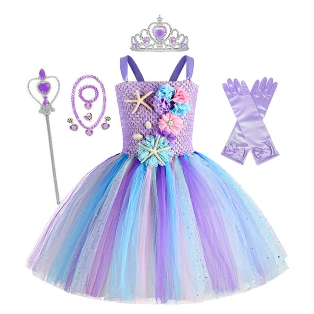Mermaid Tutu Dress Set for Girls 18M - 12Y