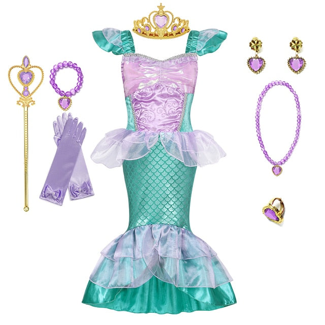 Mermaid Charm Princess Dress Set 3Y-10Y