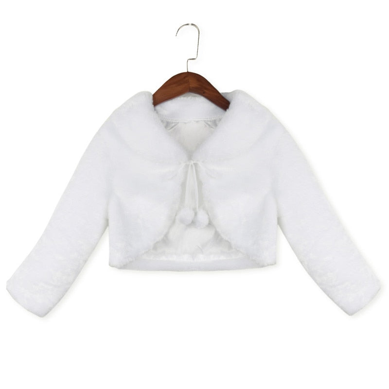 Faux Fur Cropped Jacket for Girls 2Y-12Y