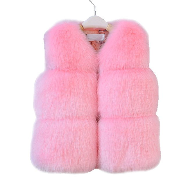 Faux fur Waistcoat for Girls 2Y-10Y